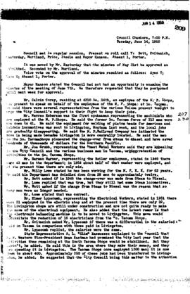 City Council Meeting Minutes, June 14, 1960