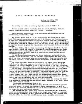 City Council Meeting Minutes, October 14, 1968