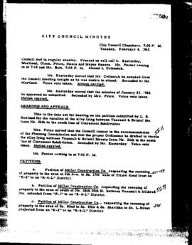 City Council Meeting Minutes, February 6, 1962