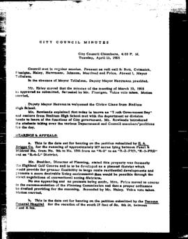 City Council Meeting Minutes, April 13, 1965
