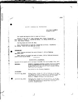City Council Meeting Minutes, October 2, 1973