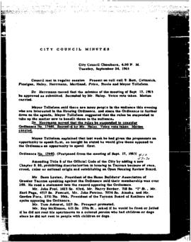 City Council Meeting Minutes, September 24, 1963