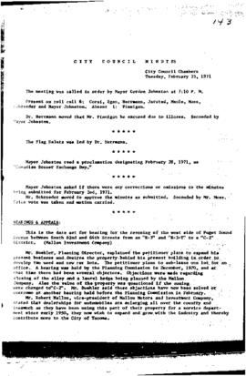 City Council Meeting Minutes, February 23, 1971