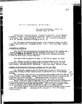 City Council Meeting Minutes, September 12, 1967