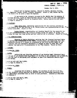 City Council Meeting Minutes, May 3, 1954
