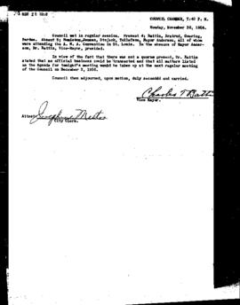City Council Meeting Minutes, November 26, 1956
