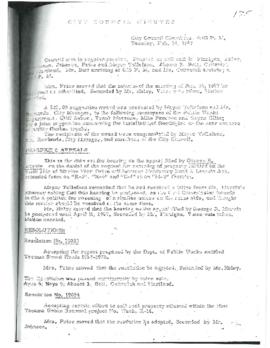 City Council Meeting Minutes, February 14, 1967