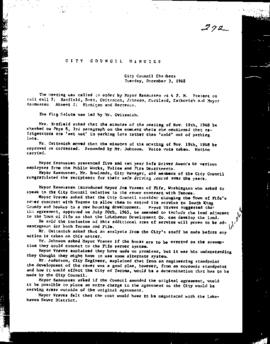 City Council Meeting Minutes, December 3, 1968