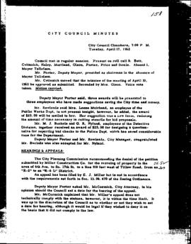 City Council Meeting Minutes, April 17, 1962