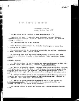 City Council Meeting Minutes, October 29, 1968