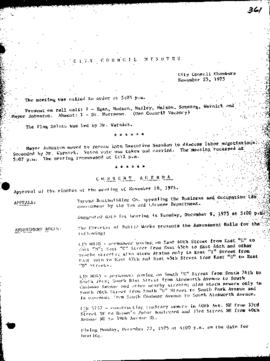City Council Meeting Minutes, November 25, 1975