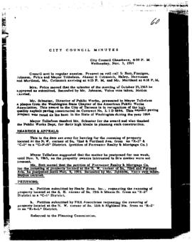 City Council Meeting Minutes, November 3, 1965
