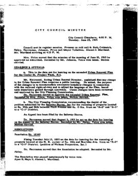 City Council Meeting Minutes, June 29, 1965