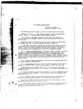 City Council Meeting Minutes, December 1, 1971