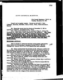 City Council Meeting Minutes, December 19, 1961