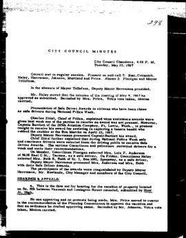 City Council Meeting Minutes, May 23, 1967