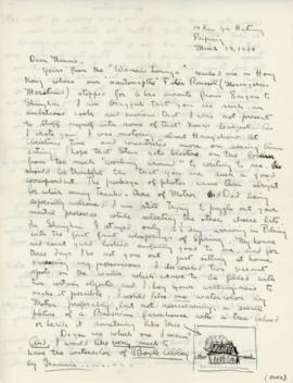 T. Handforth Letter to Nannie from China March 19th, 1934