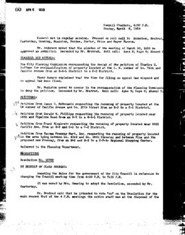 City Council Meeting Minutes, April 6, 1959