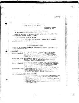 City Council Meeting Minutes, December 19, 1972
