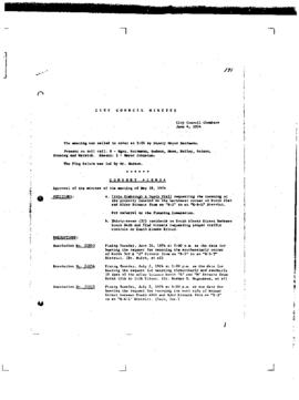 City Council Meeting Minutes, June 4, 1974