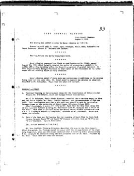 City Council Meeting Minutes, August 3, 1971