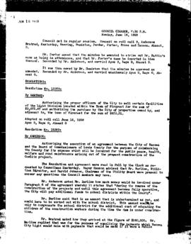 City Council Meeting Minutes, June 16, 1958