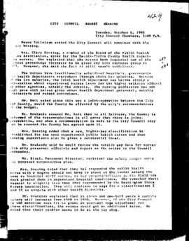 City Council Meeting Minutes, Budget, October 4, 1966