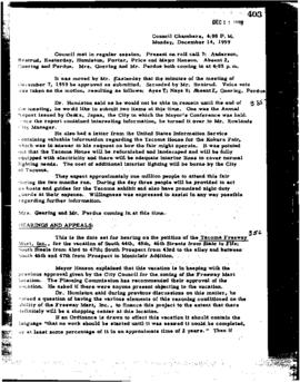City Council Meeting Minutes, December 14, 1959