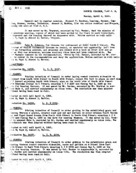 City Council Meeting Minutes, April 4, 1955
