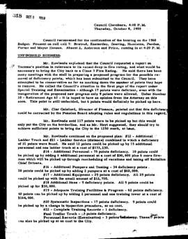City Council Meeting Minutes, October 8, 1959