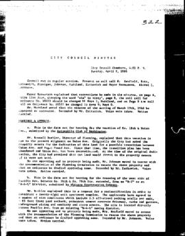 City Council Meeting Minutes, April 2, 1968
