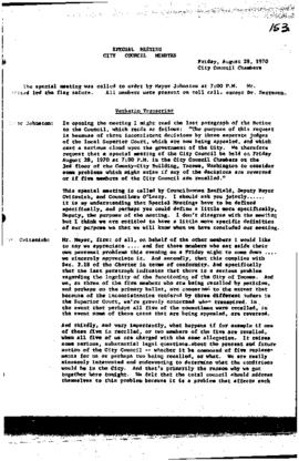 City Council Meeting Minutes, August 28, 1970