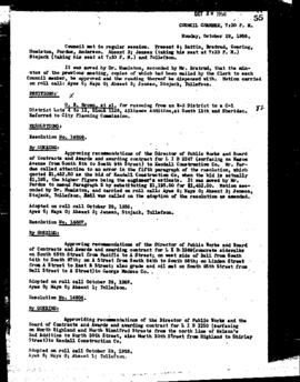 City Council Meeting Minutes, October 29, 1956