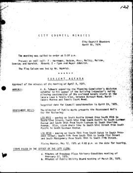 City Council Meeting Minutes, April 15, 1975