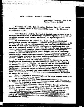 City Council Meeting Minutes, October 11, 1963