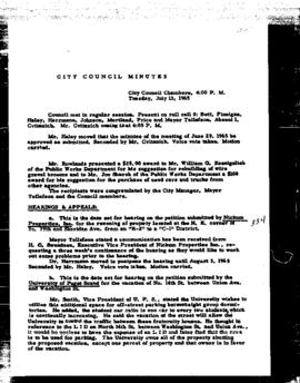 City Council Meeting Minutes, July 13, 1965