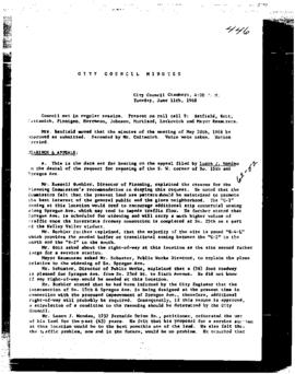 City Council Meeting Minutes, June 11, 1968