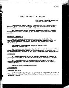 City Council Meeting Minutes, March 15, 1966