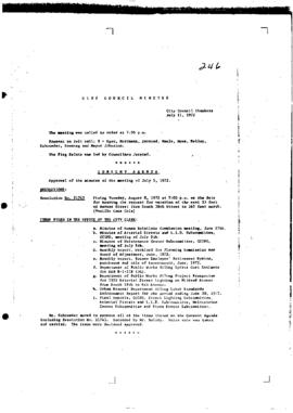 City Council Meeting Minutes, July 11, 1972