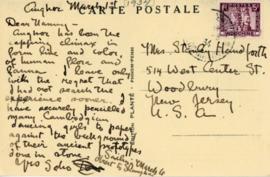 T. Handforth postcard to Stan from China March 1st, 1934