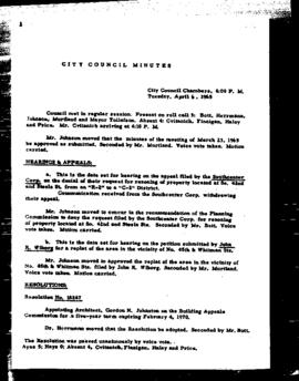 City Council Meeting Minutes, April 6, 1965