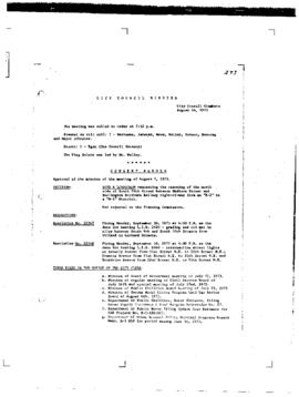 City Council Meeting Minutes, August 14, 1973