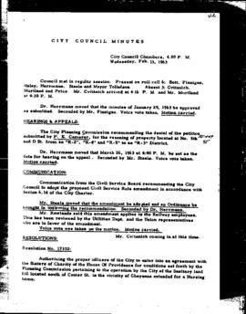 City Council Meeting Minutes, February 13, 1963