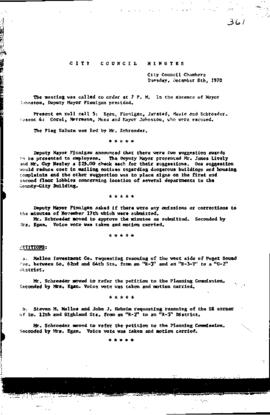 City Council Meeting Minutes, December 8, 1970