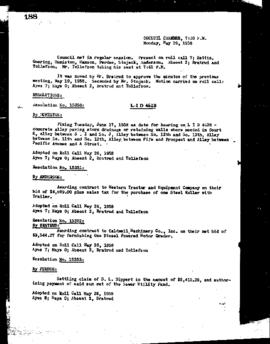 City Council Meeting Minutes, May 26, 1958