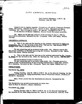 City Council Meeting Minutes, June 21, 1966