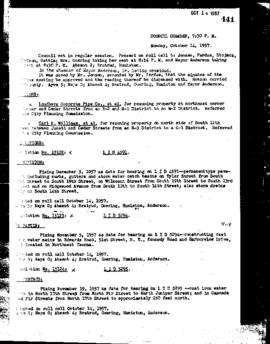 City Council Meeting Minutes, October 14, 1957
