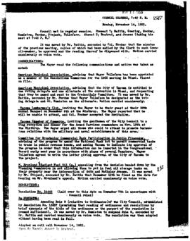 City Council Meeting Minutes, November 14, 1955