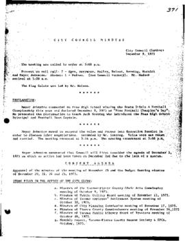 City Council Meeting Minutes, December 9, 1975