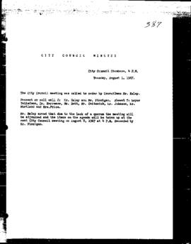 City Council Meeting Minutes, August 1, 1967